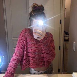 Crochet pink sweater